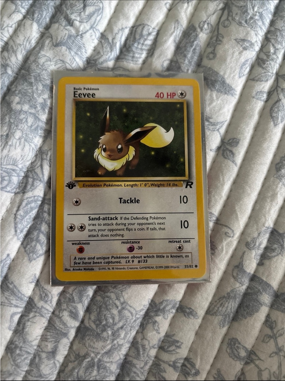 Pokemon Eevee Card with Yellow Border